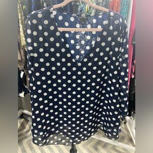 Polka Dot Navy White Flowy